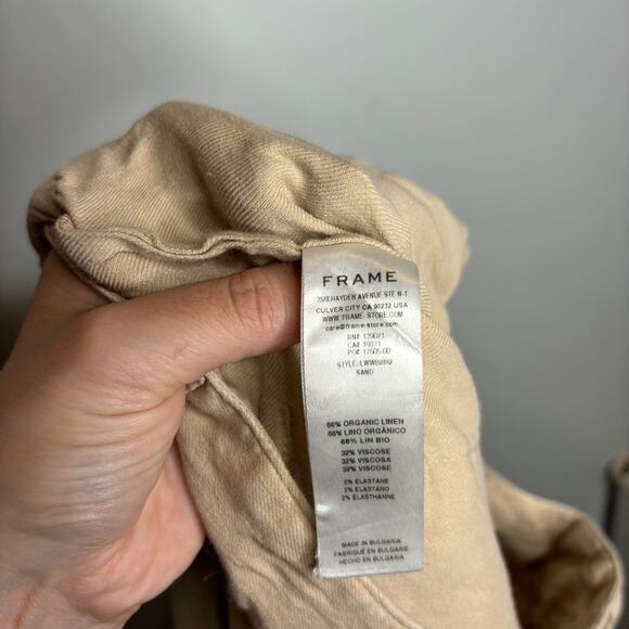 FRAME Linen Blend Twill Cargo Pants - Picture 9 of 10